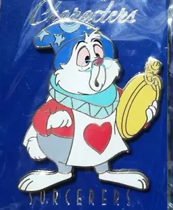 Disney WDI Personajes en Sombrero de Hechicero Alicia País de las Maravillas Conejo Blanco LE 200 Prendedor - Imagen 1 de 1
