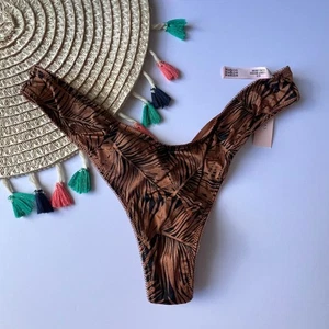 Victoria's Secret High-Leg-Tanga Höschen mit Riemchen-Anhänger Kakao-Palmen M NEU - Bild 1 von 5