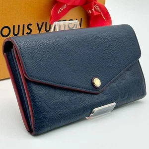 Louis Vuitton M62125 Portefeuille Sarah Geldbörse Monogram Empreinte Navy Kostenloser Versand - Bild 1 von 12