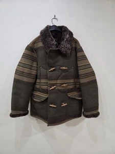 RRL Ralph Lauren Striped Peacoat Shearling Southwest Jacket Men's Size XL NWOT - Picture 1 of 7