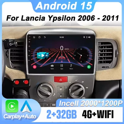 Autoradio Lancia Ypsilon 9" 2006-2011 2G+32GB CarPlay AndroidAuto Wireless WiFi - Immagine 1 di 4