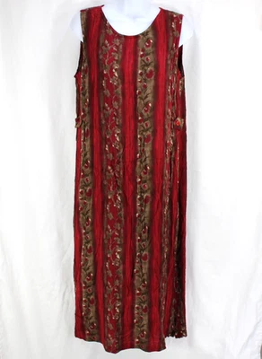 Sag Harbor платье размер маленький M PM красный коричневый цветочный макси без рукавов Cottagecore - Изображение 1 из 4