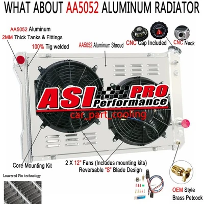 4 ROW RADIATOR FAN SHROUD FOR 1982-92 CHEVY CAMARO/PONTIAC FIREBIRD TRANS AM V8 Foto 1 de 4