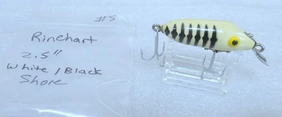 Señuelo de pesca de colección Rinehart JINX 2,5" blanco tigre costillas negras costa resistente Foto 1 de 4