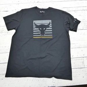 Under Armour Project Rock Shirt Mens 2XL Black HeatGear Bull Logo Gym Athletic - Picture 1 of 7