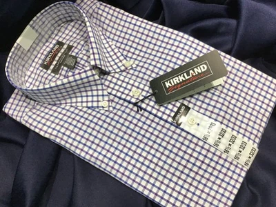 KIRKLAND men SIGNATURE long sleeve BUTTON UP SHIRT 16.5 X 32/33 easy care NEW!! - Image 1 of 4