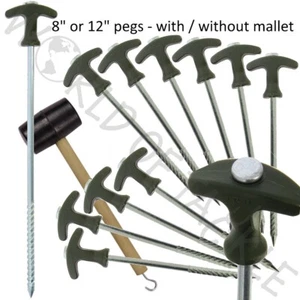 Paraguas Bivvy Tienda Clavijas Individuales Resistente para Pesca Campamento Brolly 2 Tallas - Imagen 1 de 2