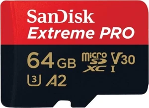 SanDisk 64 Go Extreme PRO microSDXC carte + adaptateur SD - Zdjęcie 1 z 4