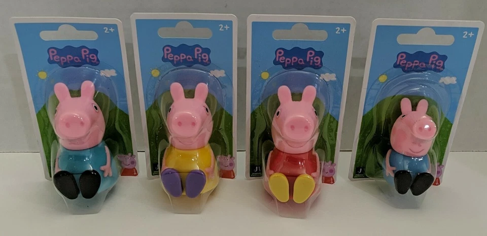 2pk Jazwares Peppa Pig Plastic Character Figures 2.5" Toy Cake Toppers