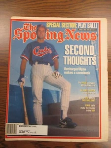 The Sporting News April 1 1996 Ryne Sandberg Chicago Cubs Cover, Lenny Dykstra - Picture 1 of 1