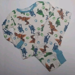 Jurassic World Park 5T 2pc Pajamas Pjs Snug Fit Set Dinosaurs T-Rex Velociraptor - Picture 1 of 5