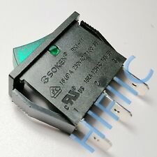 SOKEN RK1-11 Przełącznik rockowy Zielona lampa 16A 125/250VAC 3 piny 2 pozycje