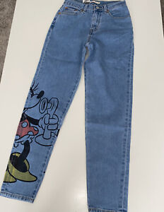 MICKEY DISNEY LEVIS JEANS SIZE 8 High rise Blue 25 Inch Waist New