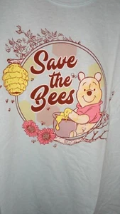 X-Small Woman's Winnie The Pooh ~ Save the Bees ~ Blue Disney tee shirt NWT - Picture 1 of 2