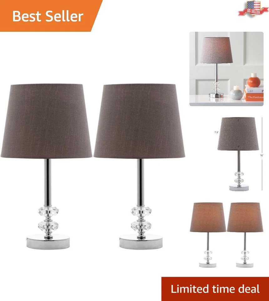 Juego de 2 Lámparas de Mesa LED de Cristal de 16 Pulgadas con Tonos Gris Claro para Salones Foto 1 de 4