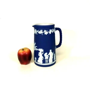 Large Wedgwood Dark Blue Jasperware 8.25" Tall Pitcher - Picture 1 of 9