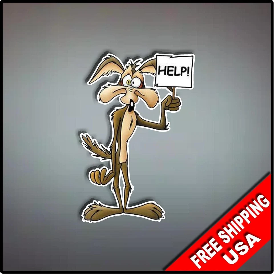 VINYL DECALS Wile E Coyote Vinyl Decal Sticker 6" x 4" Road Runner