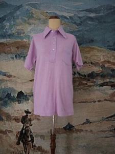 Vintage 70s Towncraft JCPenney Polo T-Shirt Lavender Shirt Size S - Picture 1 of 7