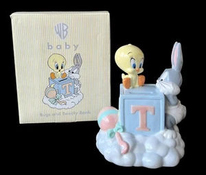 Banco de monedas vintage Looney Tunes Baby Piolín Pájaro Bichos Conejo Warner Brothers 1998 - Imagen 1 de 11
