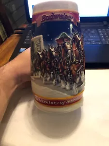 BUDWEISER 1999 Holiday Series Beer Stein CS389 “A Century of Tradition” - Picture 1 of 8