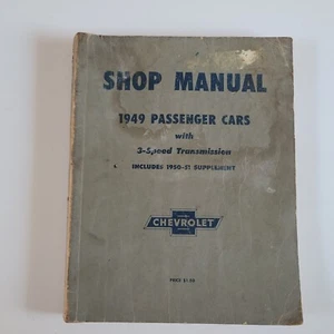 Coches de pasajeros Chevrolet 1949 vintage OEM con manual de servicio Sgop de 3 velocidades - Imagen 1 de 6
