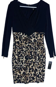 NWT Thalia Sodi Women's Animal Print Faux Size Medium Zip Sleeves - Picture 1 of 10