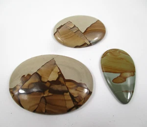 ** Lotto di 3 Pietre di Cabochon di Diaspro da Quadro - Foto 1 di 3