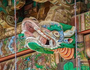Pintura fotográfica digital dragón templo coreano 8 x 10 impresión artística, lista para enmarcar - Imagen 1 de 4