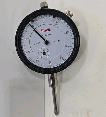 SPI 24-300-6 0.001 MACHINIST DIAL INDICATOR,Graduation 0-100 Dial Reading FreeSH - Image 1 of 4