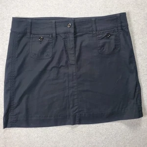 White House Black Market Black Embroidered Stitch Trim Pocket Short Skirt Size 8 - Picture 1 of 13