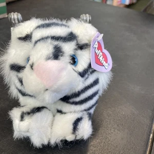 NEW Swibco Puffkins Tasha White Tiger Plush 4" Vintage 1994 Stuffed Toy W7 - Picture 1 of 2