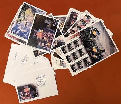 Ucrania sellos de guerra raros SET de 5 sellos de hoja completa + FDC + postales firmadas Foto 1 de 4