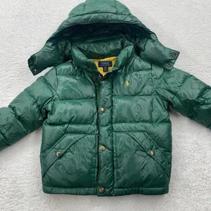 POLO RALPH LAUREN BOYS DOWN PUFFER JACKET SIZE 3 3T Green Yellow - Picture 1 of 10