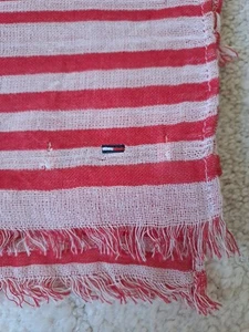 TOMMY HILFIGER XXL 180x102 cm Tuch Schal Rot Weiß gestreift NEU Hilfiger Scarf - Bild 1 von 8