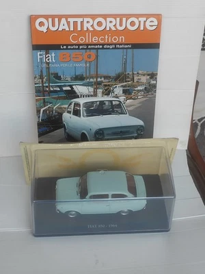 Fiat 850 1964 Quattroruote collection Die-cast 1/24 Modellino Auto Italiana  - Immagine 1 di 4