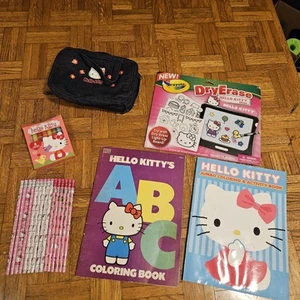 Paquete de lápices Hello Kitty vintage Sanrio, libro para colorear, planificador, crayones - Imagen 1 de 11