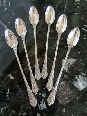  JUEGO DE 6 CUCHARAS DE TÉ HELADO VINTAGE WALLACE SIR CHRISTOPHER PLATA ESTERLINA CUBIERTOS   Foto 1 de 4