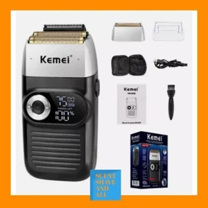 Kemei KM-2026 Negro Lámina de Titanio Pantalla LCD Inalámbrica Barbero Afeitadora Eléctrica Nueva - Imagen 1 de 6