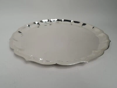 Bandeja Internacional W36 Grande Georgiana Piecrust Plata de Ley Americana  Foto 1 de 4