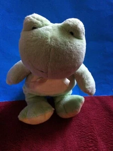 Just One Year Carters Green Yellow Ribbit Frog Plush Baby Toy GUC - Picture 1 of 5