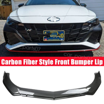 Carbon Fiber Style Front Bumper Lip Splitter Spoiler For Hyundai Elantra N Foto 1 de 4