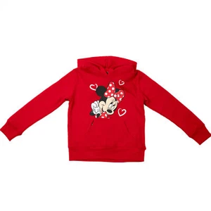 Minnie Mouse Lovely Hearts Youth Pull Over Hoodie Red - Picture 1 of 24