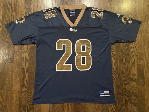 Vintage Adidas MARSHALL FAULK #28 St Louis LA Rams Jersey Size Large 44 L Cover