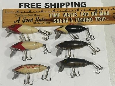 LOT OF 6 Vintage South Bend Bass Obite Minow Antique Fishing Lures TACKLE FIND - Image 1 of 4