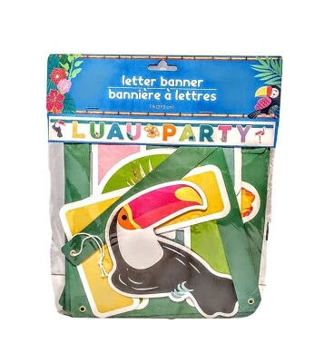 Guirnalda de 7 pies para decoración de fiesta de pájaros Luau con letras banner flamenco decoración de verano Foto 1 de 4