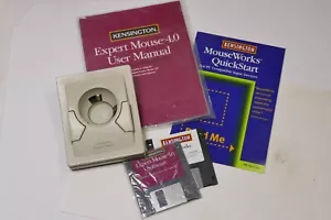 KENSINGTON Expert Mouse 4 Trackball w/disks and manual and Mouseworks Disk & man - Picture 1 of 3
