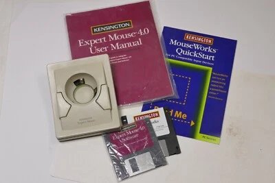 KENSINGTON Expert Mouse 4 Trackball w/disks and manual and Mouseworks Disk & man - Image 1 of 3