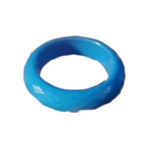 Vintage Bangle Bracelet Faceted Bright turquoise blue Large - Picture 1 of 2