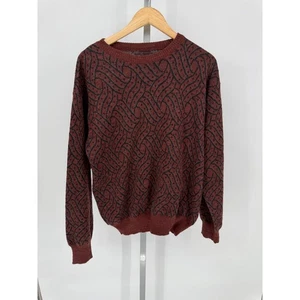 Suéter de Lana Neiman Marcus Para Hombre Grande Marrón Estampado Geométrico Tejido Pullover - Imagen 1 de 8