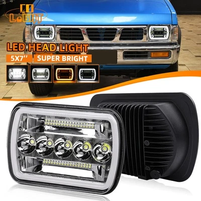 Светодиодная фара для пикапа Nissan Hardbody 240SX D21 NX 7x6 дюймов 5x7 дюймов желтые дневные ходовые огни высокие/низкие - Изображение 1 из 4
